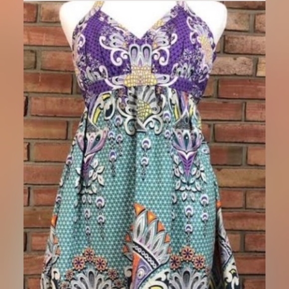 EXPRESS boho printed halter cotton dress Size 4 - Picture 8 of 8